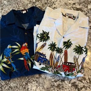 2  4XL Pacific Legend Hawaiian Shirt Floral Mens Size Made in Hawaii USA Beach